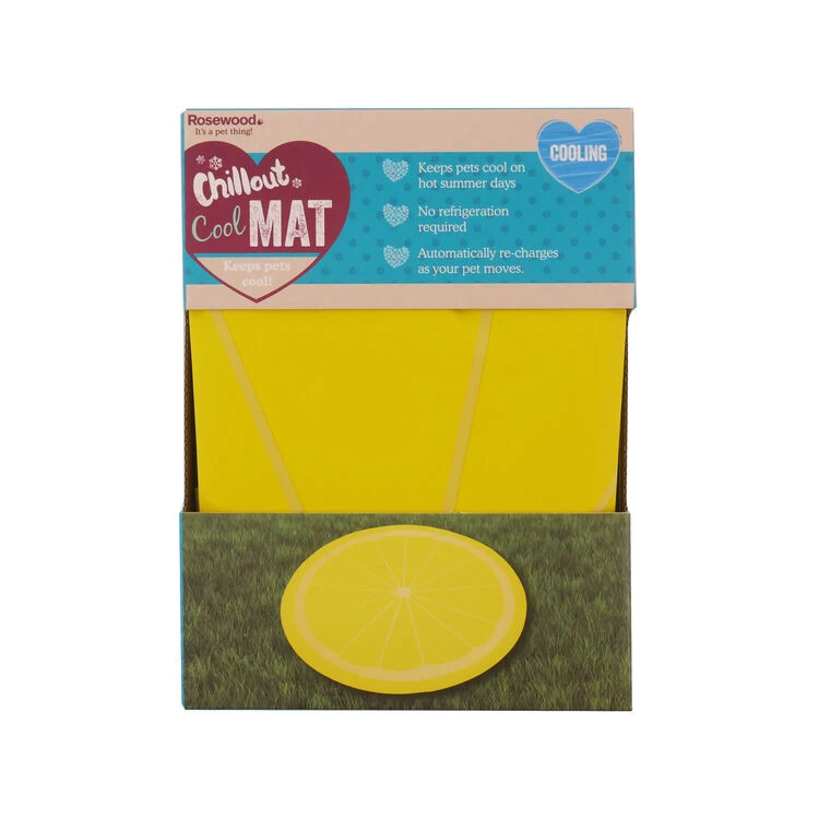 Rosewood Lemon Print Round Dog Cool Mat - Image 4