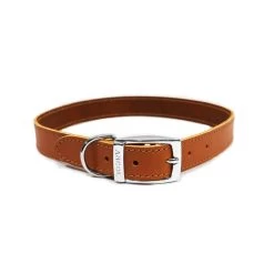Ancol Classic Leather Sewn/Half Lined Collar Tan