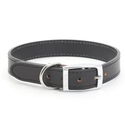 Ancol Black Classic Leather Dog Collar