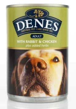 12 X Denes Dog Adult With Rabbit & Chicken + Herbs 400g