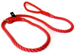 KJK Ropeworks Slip Lead With Leather Stop Red