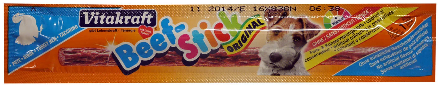 50 X Vitakraft Dog Beef-stick With Turkey 12g