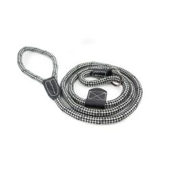 Great&Small Rope Slip Lead Black With Leather