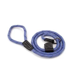 Great&Small Rope Slip Lead Blue With Leather