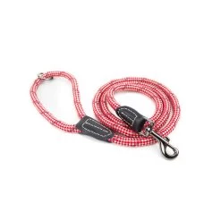 Great&Small Rope Slip Lead Red With Leather