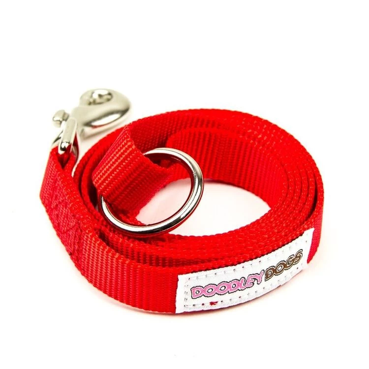 Great&Small Doodley Dogs Plain Nylon Lead Red