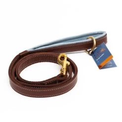 Great&Small Hawkhurst Leather Lead Padded Blue