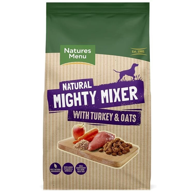 Natures Menu Turkey & Oats Mighty Mixer Biscuits For Dogs