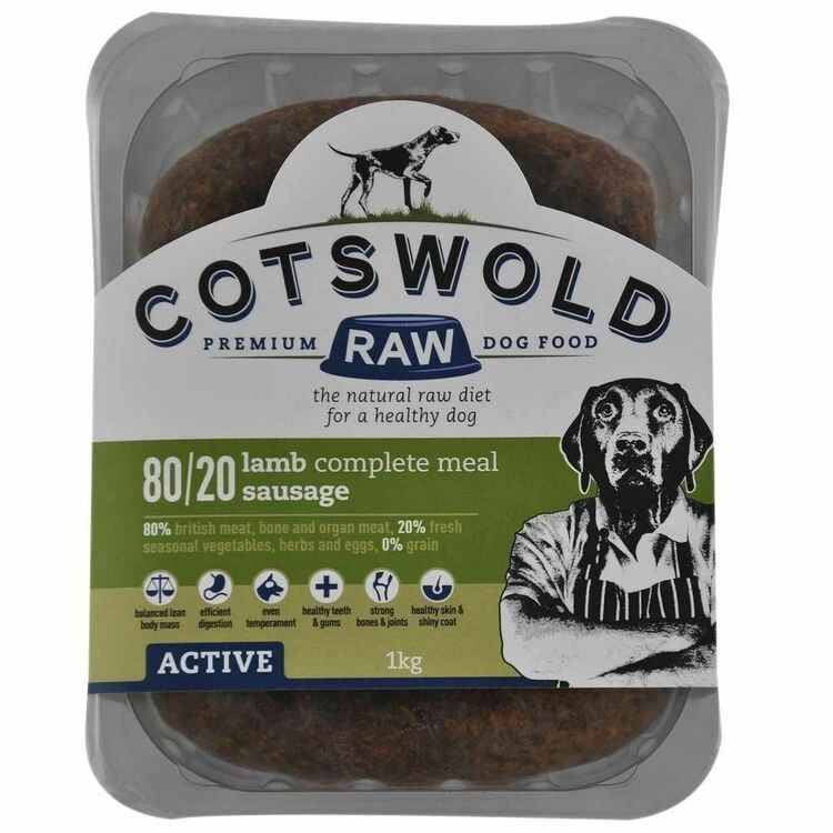Cotswold Raw Active Sausage Lamb Dog Food