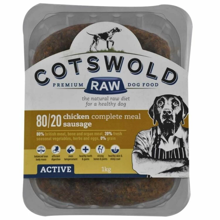 Cotswold Raw Active Sausage Chicken Dog Food 1kg - Image 2