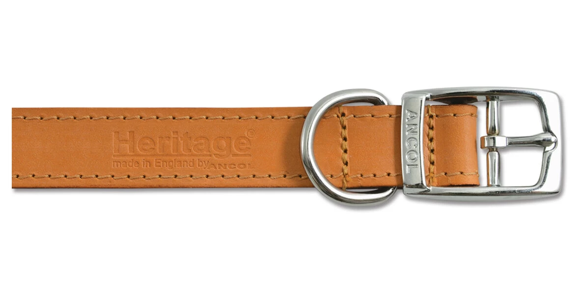 Ancol Classic Leather Sewn/Half Lined Collar Tan - Image 2