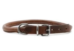 Ancol Heritage Leather Round Sewn Collar Chestnut