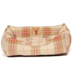 Danish Design Newton Moss Cream & Red Dog Snuggle Bed