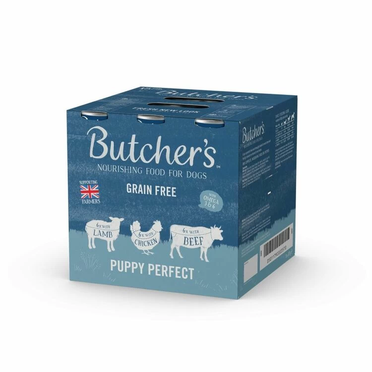 18 X 400g Butcher's Puppy Perfect Grain Free Dog Food