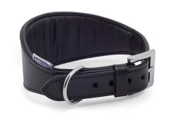 Ancol Heritage Leather Padded Greyhound/Whippet Collar Black