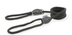 Ancol Heritage Rope Slip & Control Lead Combination Black 12mm X1m
