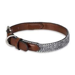 Petface Herringbone Leather Collar