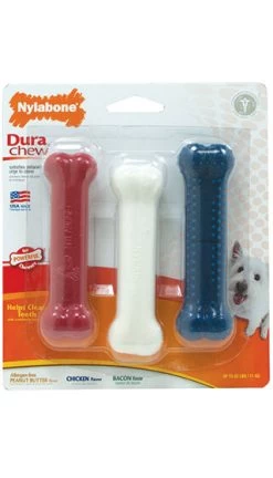 Nylabone Extreme Chew Triple Pack Peanut Butter, Beef & Bacon Small