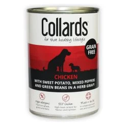 12 X Collards Grain Free Chicken In Gravy Wet Dog Food 390g