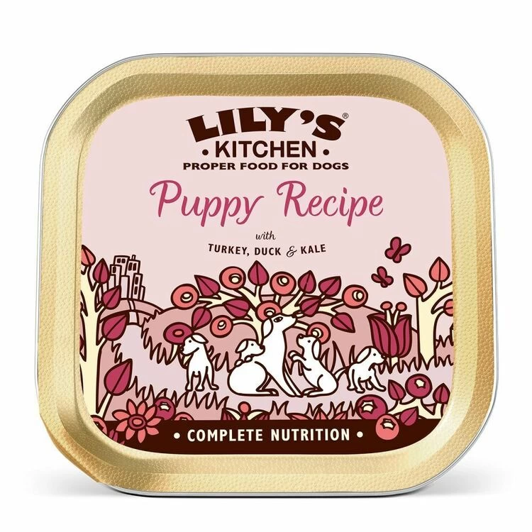 10 X 150g Lily's Kitchen Wet Dog Tray Puppy Recipe Turkey & Duck