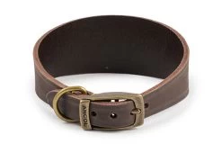 Ancol Timberwolf Greyhound/Whippet Leather Dog Collar