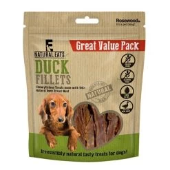 6 X Rosewood Natural Eats Duck Fillets Value Pack Dog Treats 320g
