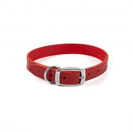 Ancol Heritage Classic Leather Dog Collar Red