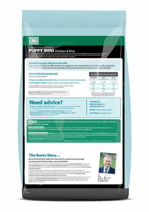 Anniversary Gifts For her Burns Puppy/Junior Mini Chicken & Rice Dog