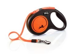 Flexi New Neon Tape Orange Dog Lead