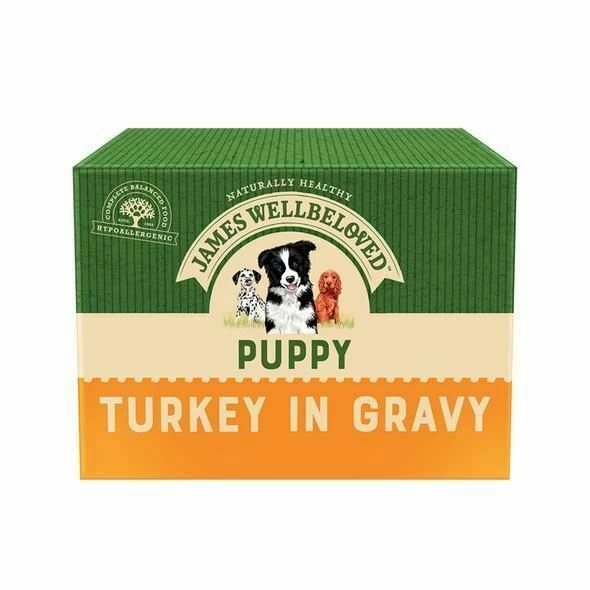 10 X James Wellbeloved Puppy Food Pouches - Turkey 150g