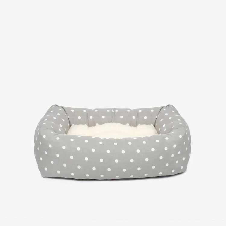 Lords & Labradors Cosy & Calm Puppy Box Bed Grey Spot