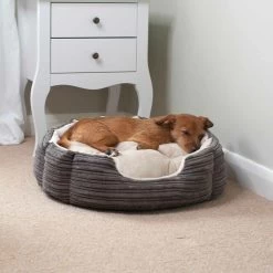 Lords & Labradors Essentials Round Dog Bed Dark Grey