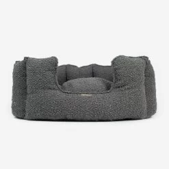 Lords & Labradors High Sided Boucle Dog Bed Granite