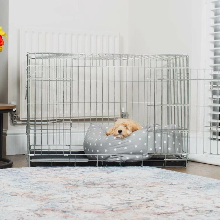 Lords & Labradors Cosy & Calm Puppy Box Bed Grey Spot - Image 2