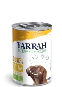12 X Yarrah Organic Dog Chunks Chicken With Nettle & Tomato 405g